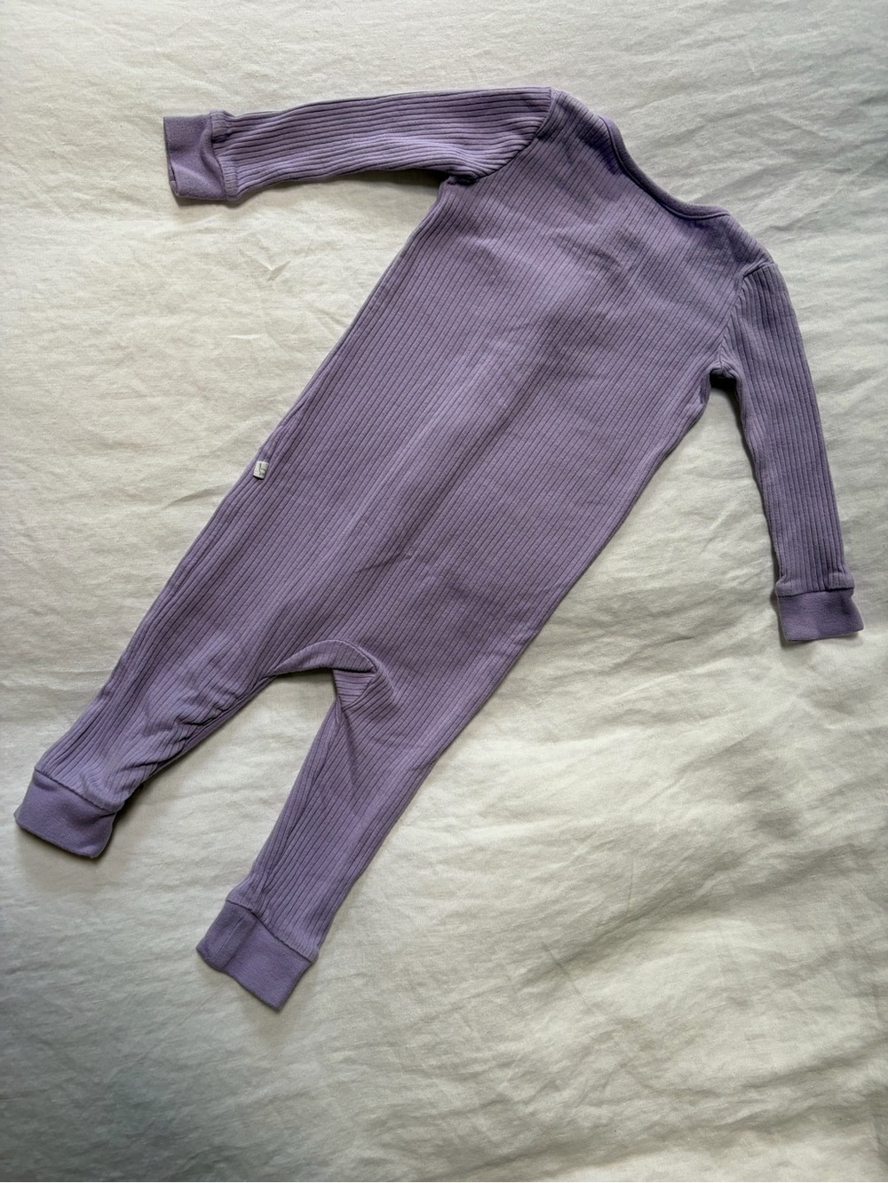 Baby Mori Ribbed Snug Fit Pajamas / Footie in Lilac - Picture 6 of 7
